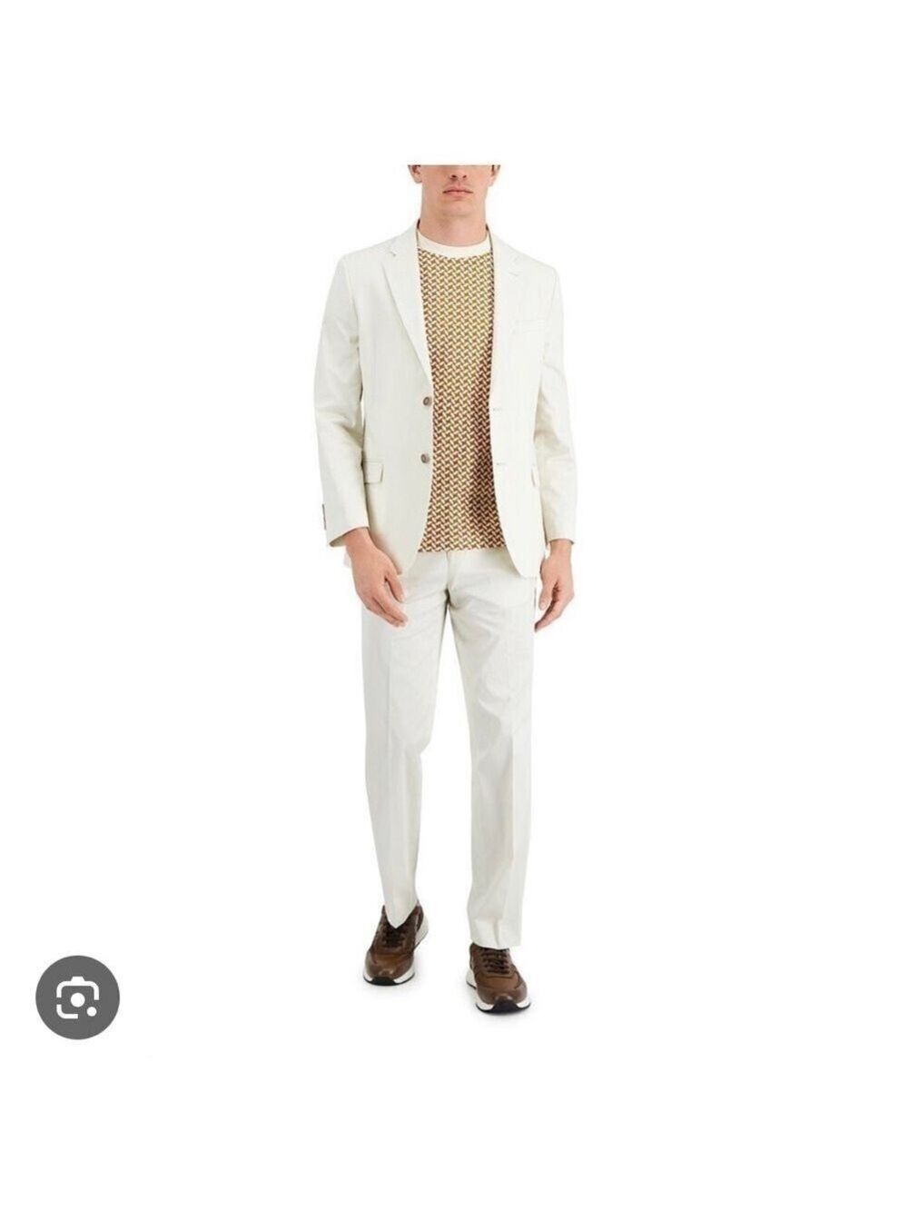 Nautica Modern Fit Stretch Cotton Cream 2 Piece Suit - NWT